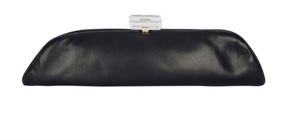Chanel Vintage Lucite Clasp Long Clutch, &pound;1,300, Handbags, Black, Leather, Front view